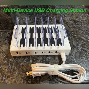 🔌 White Multi-Port USB Charging Station